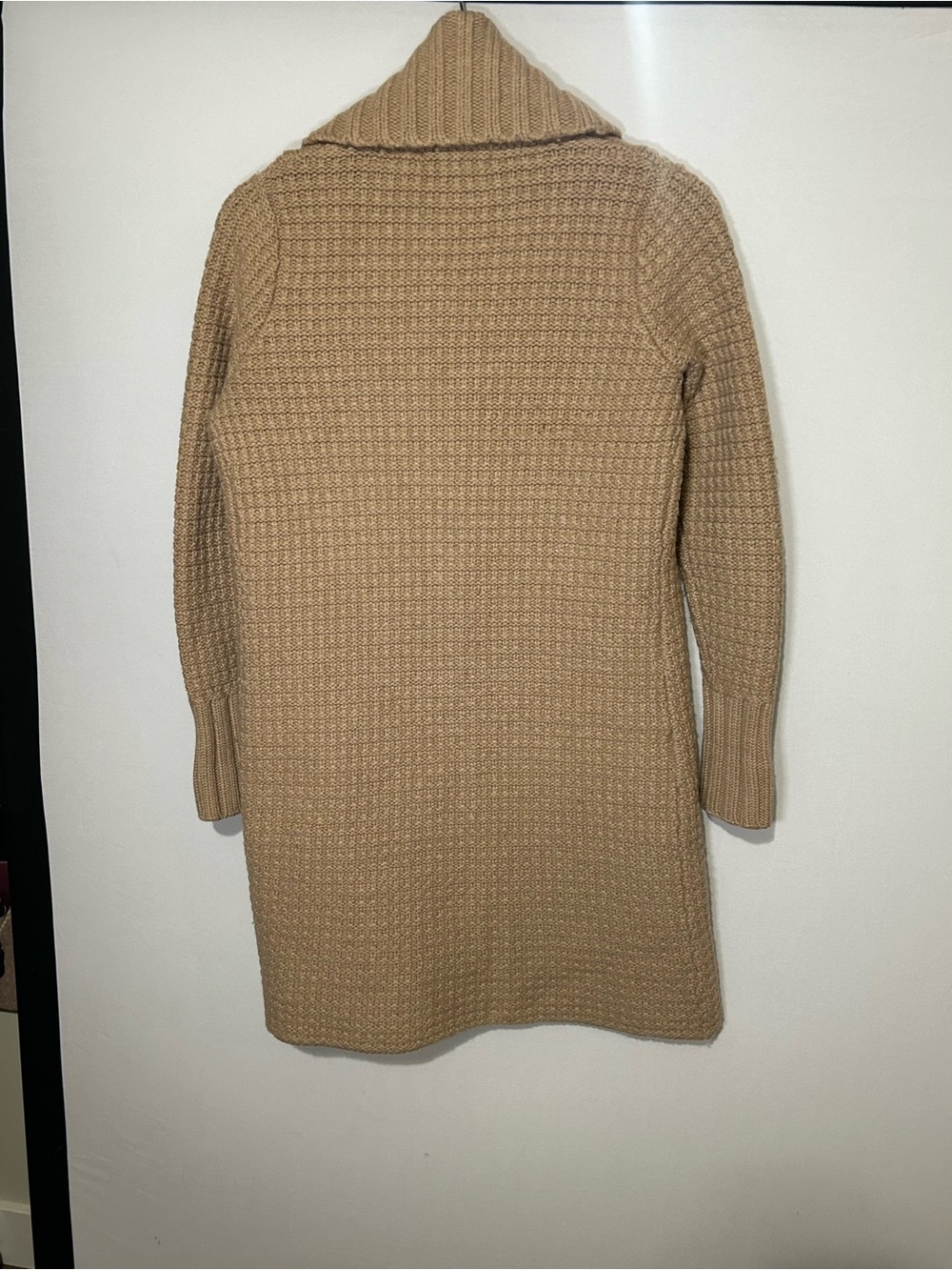 Banana Republic 100% Merino Wool Heavyweight Long Cable Knit Sweater Coat S - Picture 8 of 13